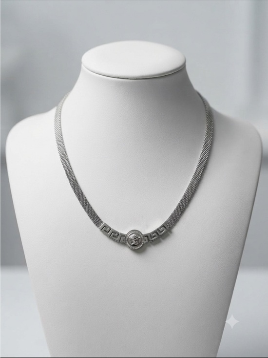 The Unbranded Brand Jewelry - Classic Silver Greek Key Pendant Necklace